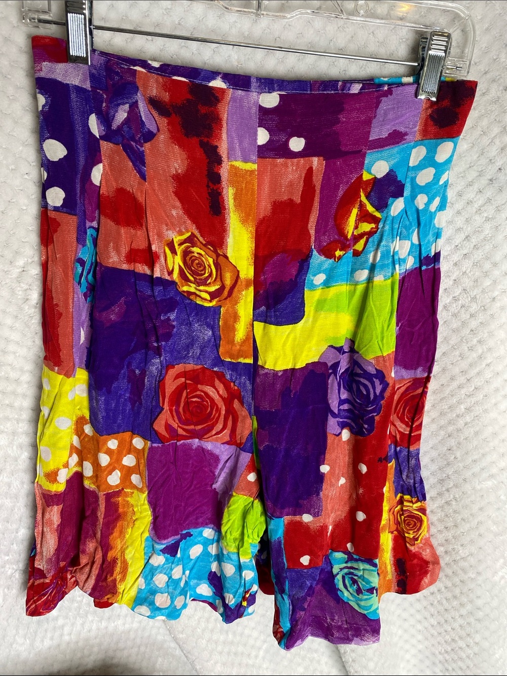 léger vintage Floral Zip long shorts Purple & Multicolor